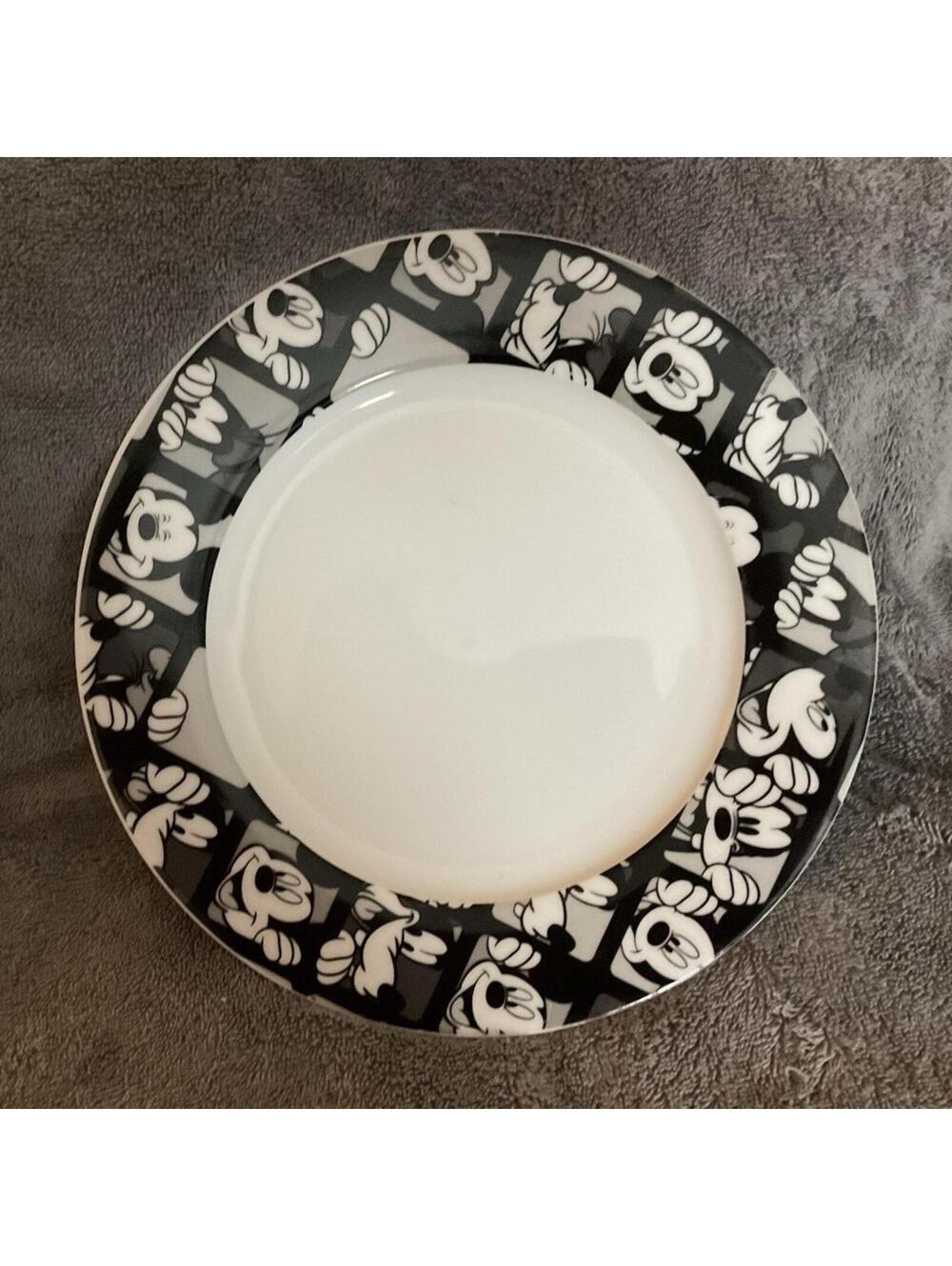 Disney Mickey Mouse Black and White Dinnerware Plate